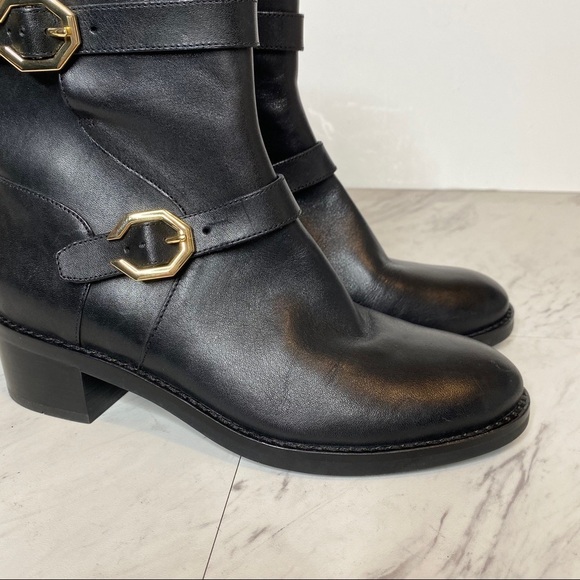Cole Haan Leela Buckle Black Leather Moto Boot 6 1/2 - Picture 12 of 14